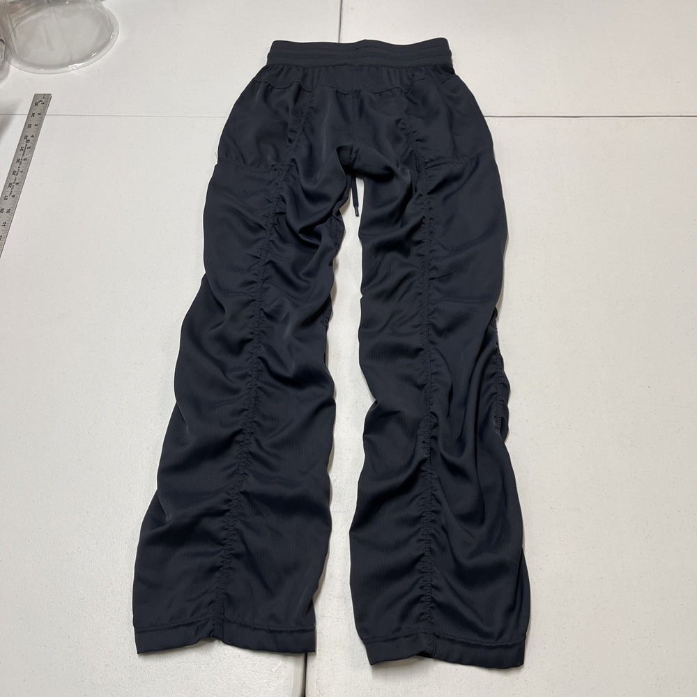 Lululemon Studio Dance Pants Blue Pull On Ruched Straight Leg Lounge Comfort - Picture 8 of 14